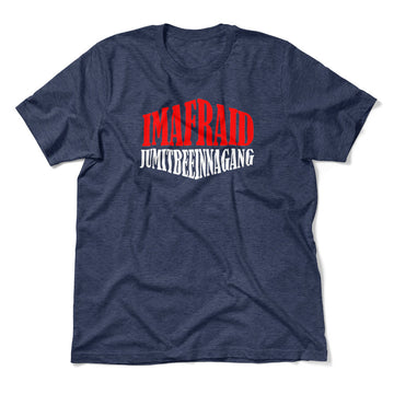 Imafraid Jumitbeeinnagang Men/Unisex T-Shirt in Heather Navy color